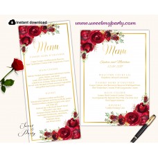 Red roses menu card, Red flower menu card,(16) Red roses menu card, Red flower menu card,(16)